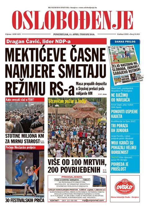 oslobodjenje|oslobodjenje dnevne novine danas.